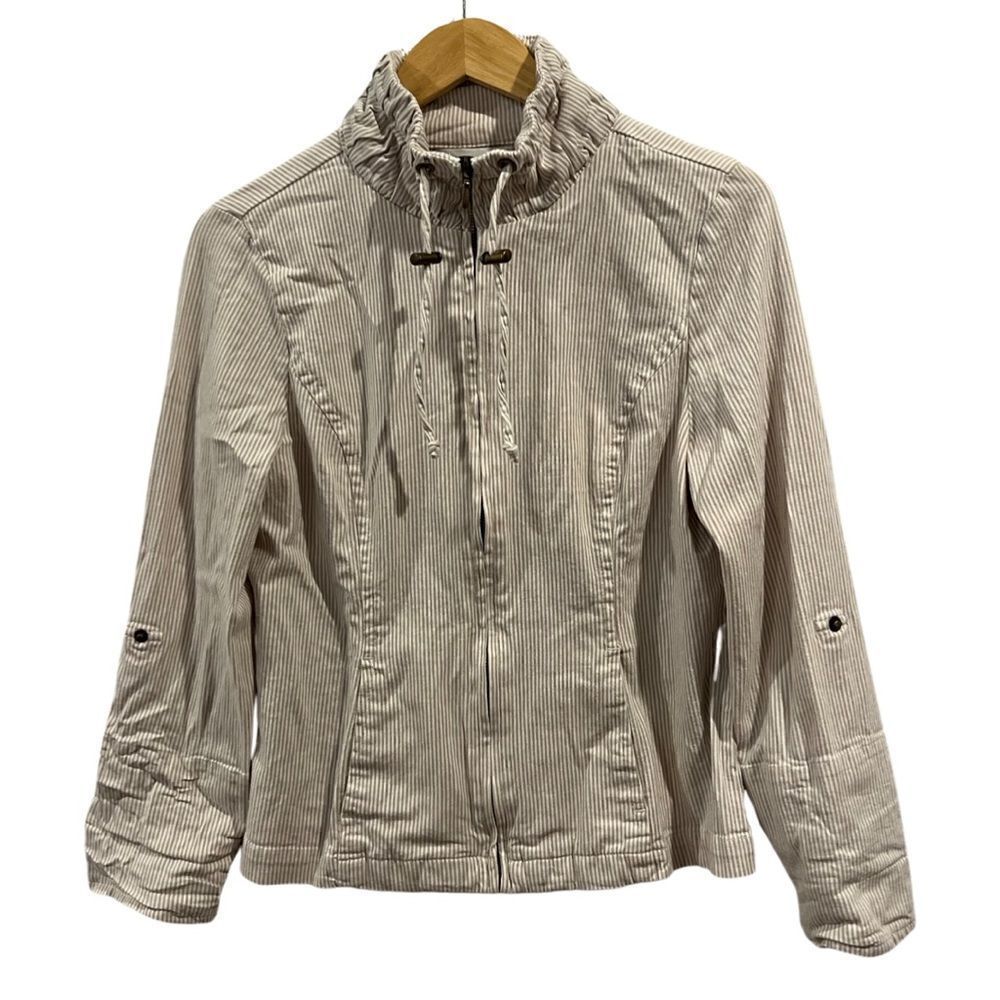Christopher & Banks Striped Cotton Lightweight Jacket Size M